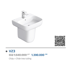 Lavabo + Chân Viglacera V23