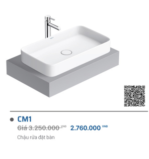 Lavabo liền chân Viglacera CM1